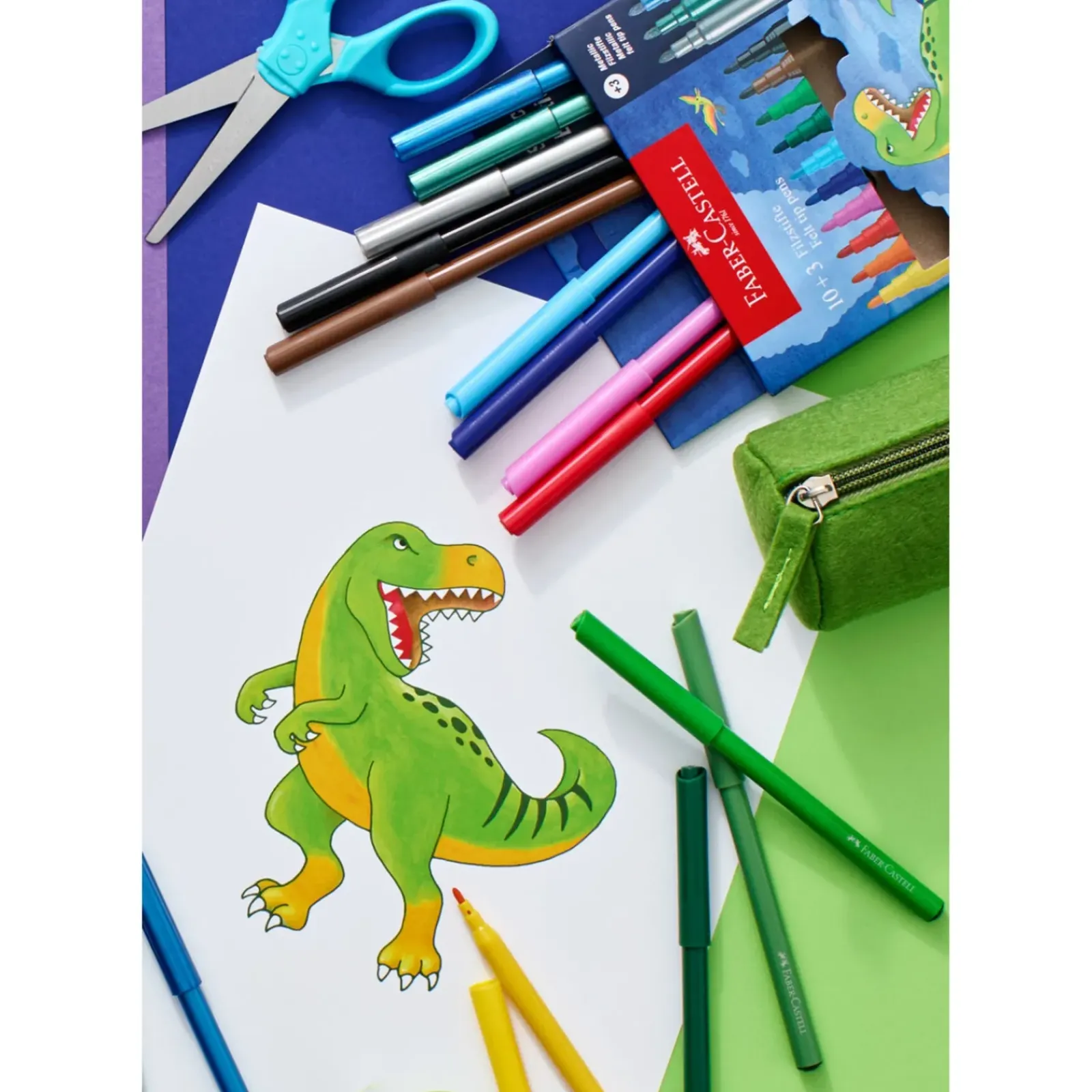 Hot Faber Castell Marcador de Colorir Dinossauro 18+6 Unidades