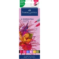 Faber Castell Marcadores Colorir > Marcador Duplo Goldfaber Aqua Flores 6 unidades
