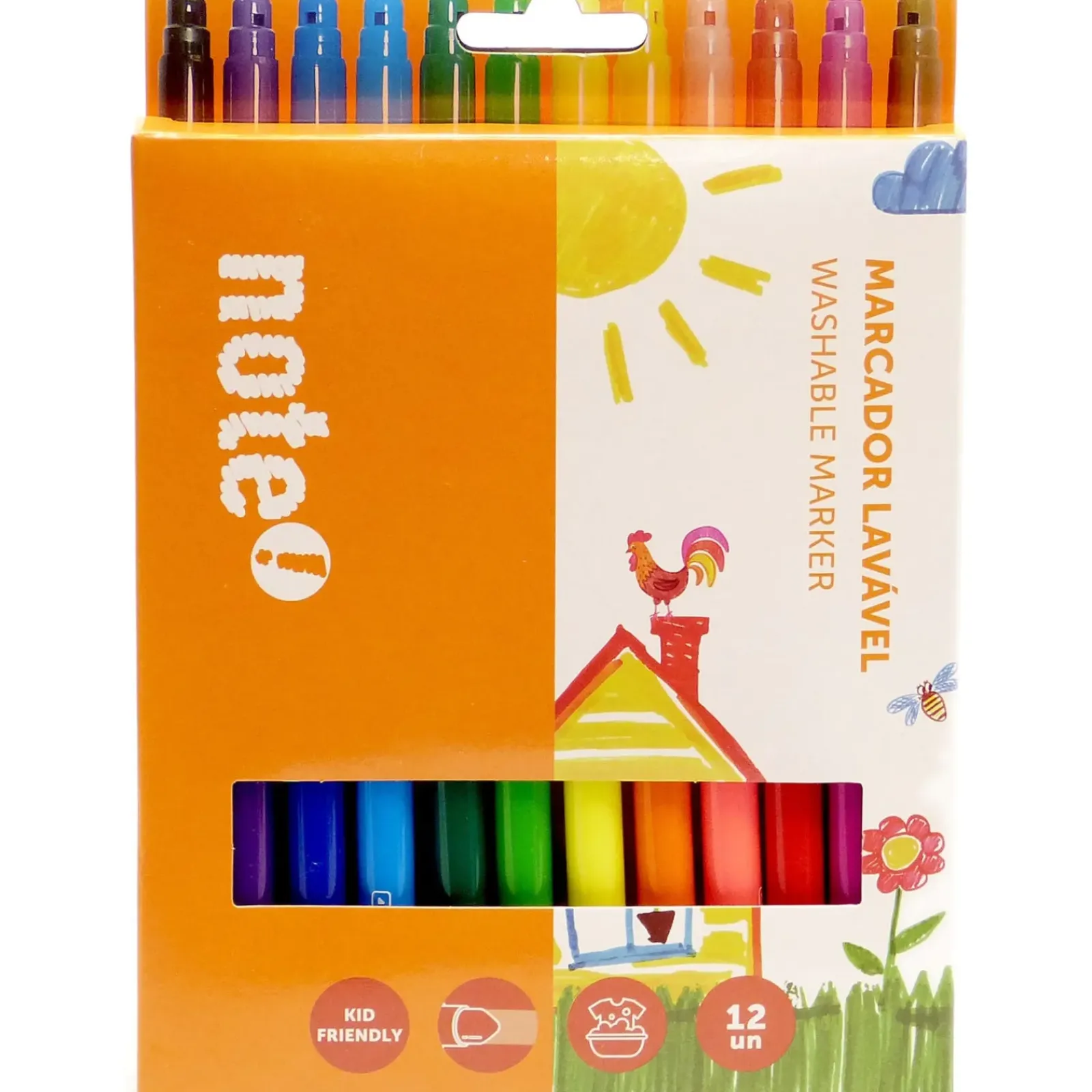 Discount Note! Marcadores Colorir Lavaveis 12 Unidades