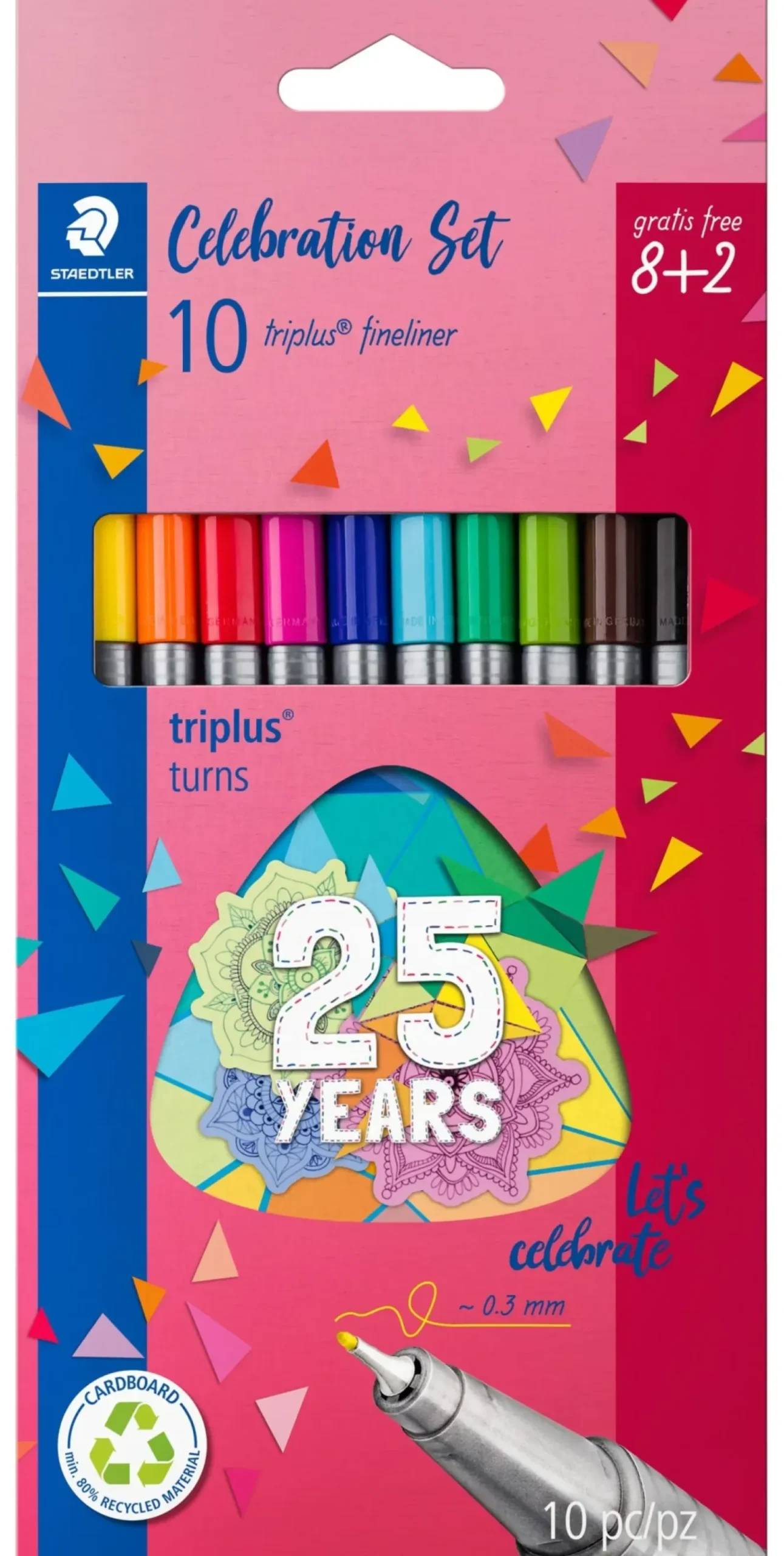 Staedtler Marcador Escrita Fineliner Triplus 10 unidades 25 Anos