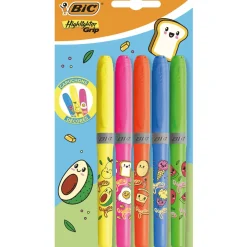 Bic Marcadores E Sublinhadores|Escrita > Marcadores Fluor Grip Neon Kawaii 5 Unidades