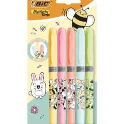 Discount Bic Marcadores Fluor Grip Pastel Kawaii 5 Unidades