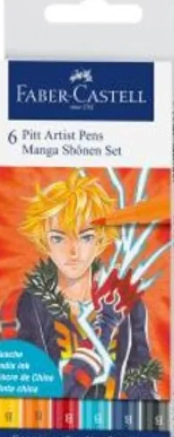 Faber Castell Marcadores E Sublinhadores|Escrita > Marcadores Pitt Artist Manga Shonen - 6 unidades
