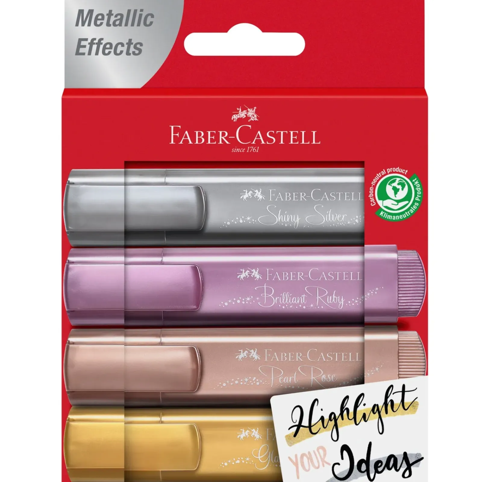 Faber Castell Marcadores E Sublinhadores|Escrita > Marcadores Textliner Cores Metálicas 4 unidades