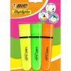 New Bic Marcador Fluor Flat Sortido Neon 3 Unidades