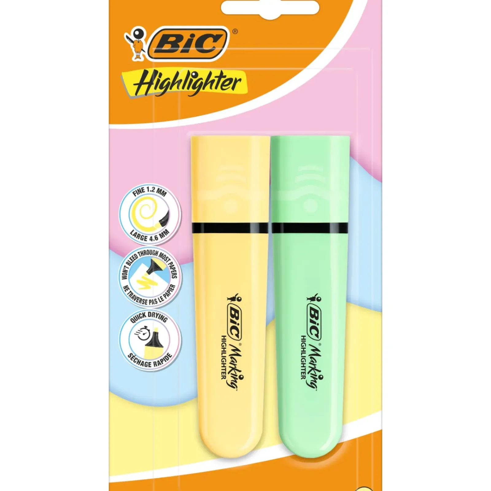 Sale Bic Marcador Fluor Flat Sortido Pastel 2 Unidades