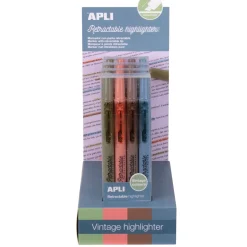 Apli Marcadores E Sublinhadores|Escrita > Marcador Fluor Retrátil Vintage 4Un