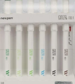 Newpen Marcadores E Sublinhadores|Escrita > Marcador Ginza Fine 0.4mm Wild Florest 6 unidades