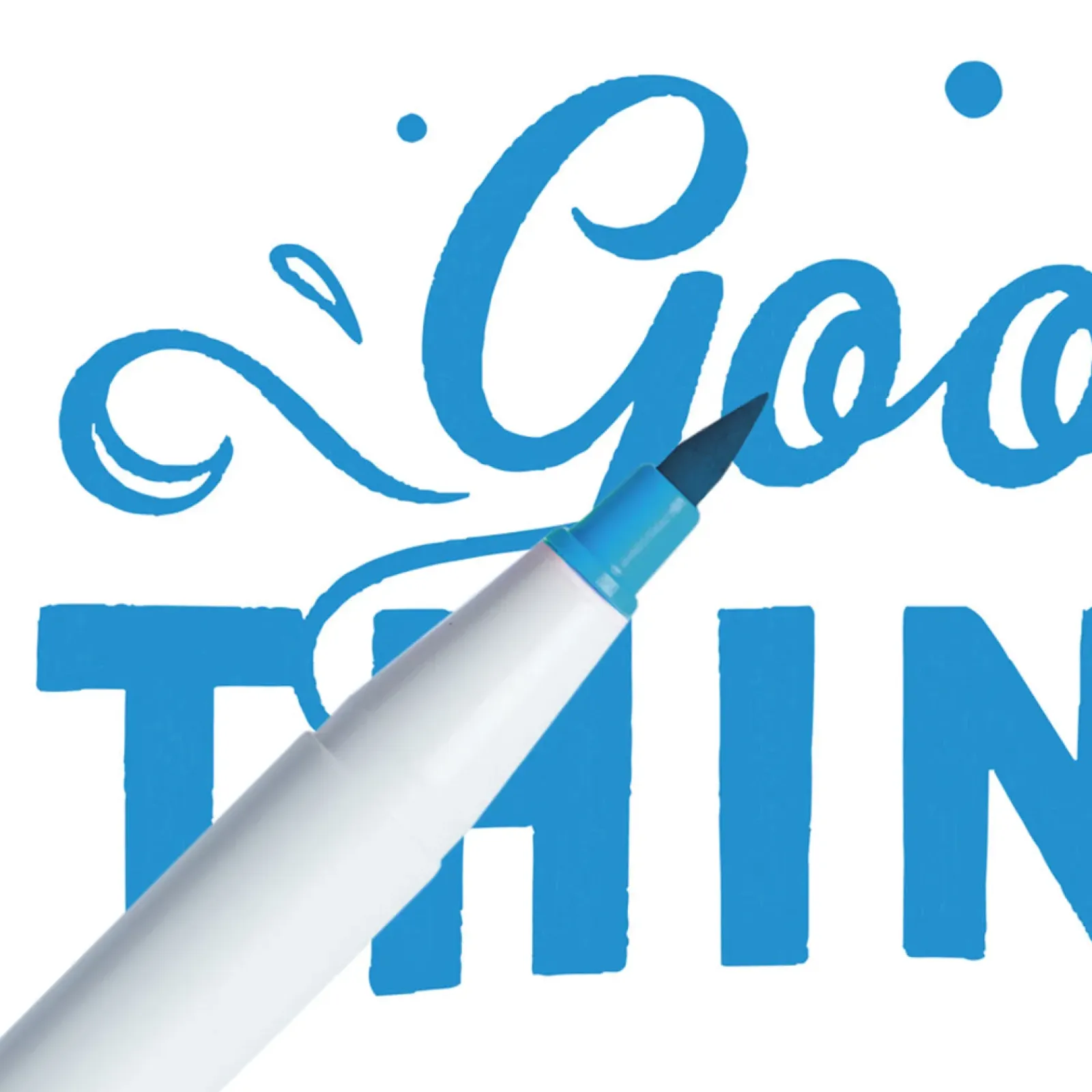 Newpen Brush Pen > Marcador Ginza Pro Brush Pen Azul Ciano