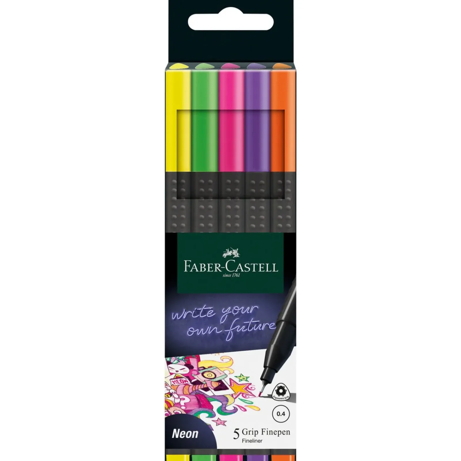 Hot Faber Castell Marcador Grip Finepen Neon 5 unidades