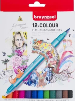 Bruynzeel Brush Pen > Marcador Ponta Pincel 12 Unidades (artigo sortido)