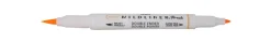 New Zebra Marcador 2 Pontas Fluor + Brush Pen Laranja
