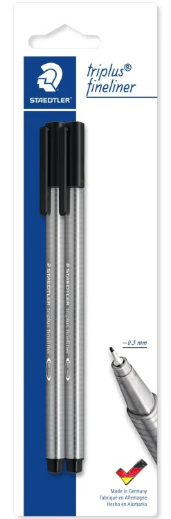 Online Staedtler Marcador Triplus Fineliner 2 unidades Preto