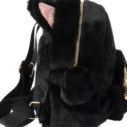 Online Outras Marcas Mini Mochila Peluche Preto