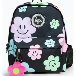 Hype Mochila Badge Black Happy Flowers