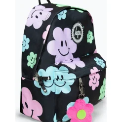 Hype Mochila Badge Black Happy Flowers