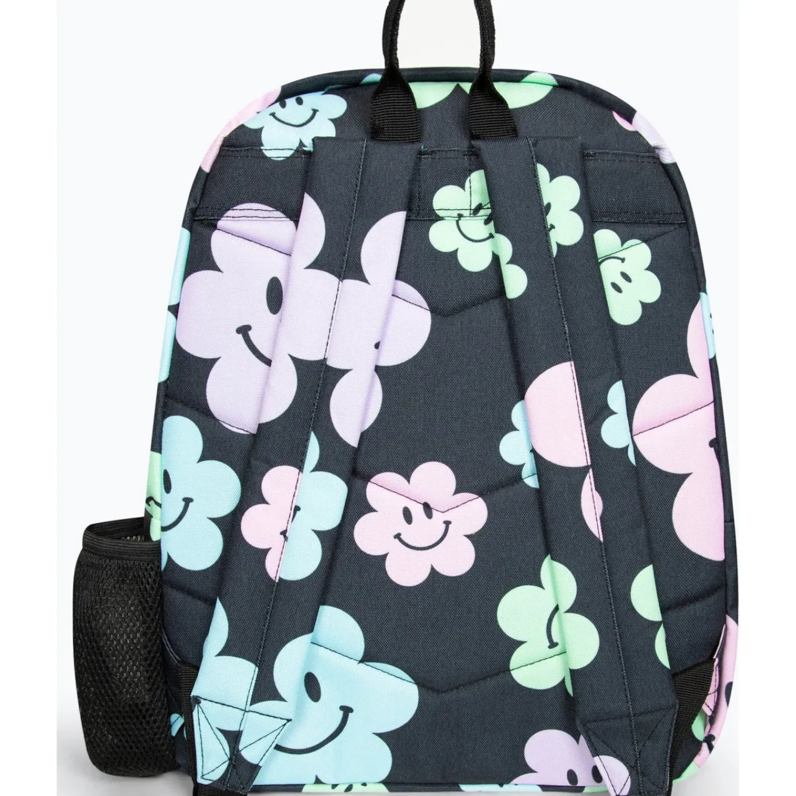 Hype Mochila Badge Black Happy Flowers