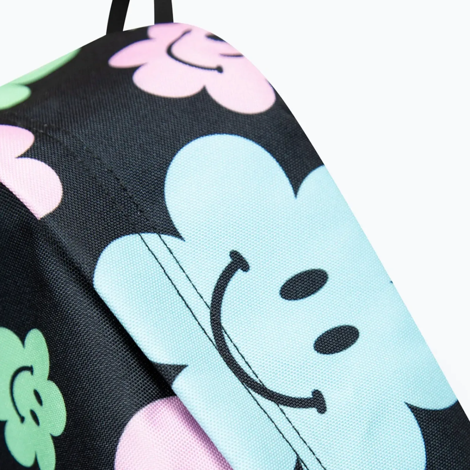 Hype Mochila Badge Black Happy Flowers