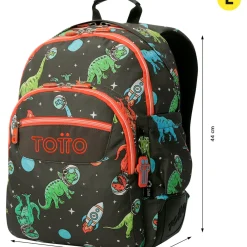 Best Totto Mochila Com Base Borracha Dino Preto