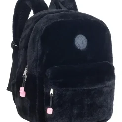New Marshmallow Mochila Pequena Preta Furry