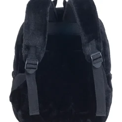 New Marshmallow Mochila Pequena Preta Furry