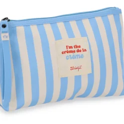 New Mr Wonderfull Nécessaire Riscas Azul Bege - I'M Crème