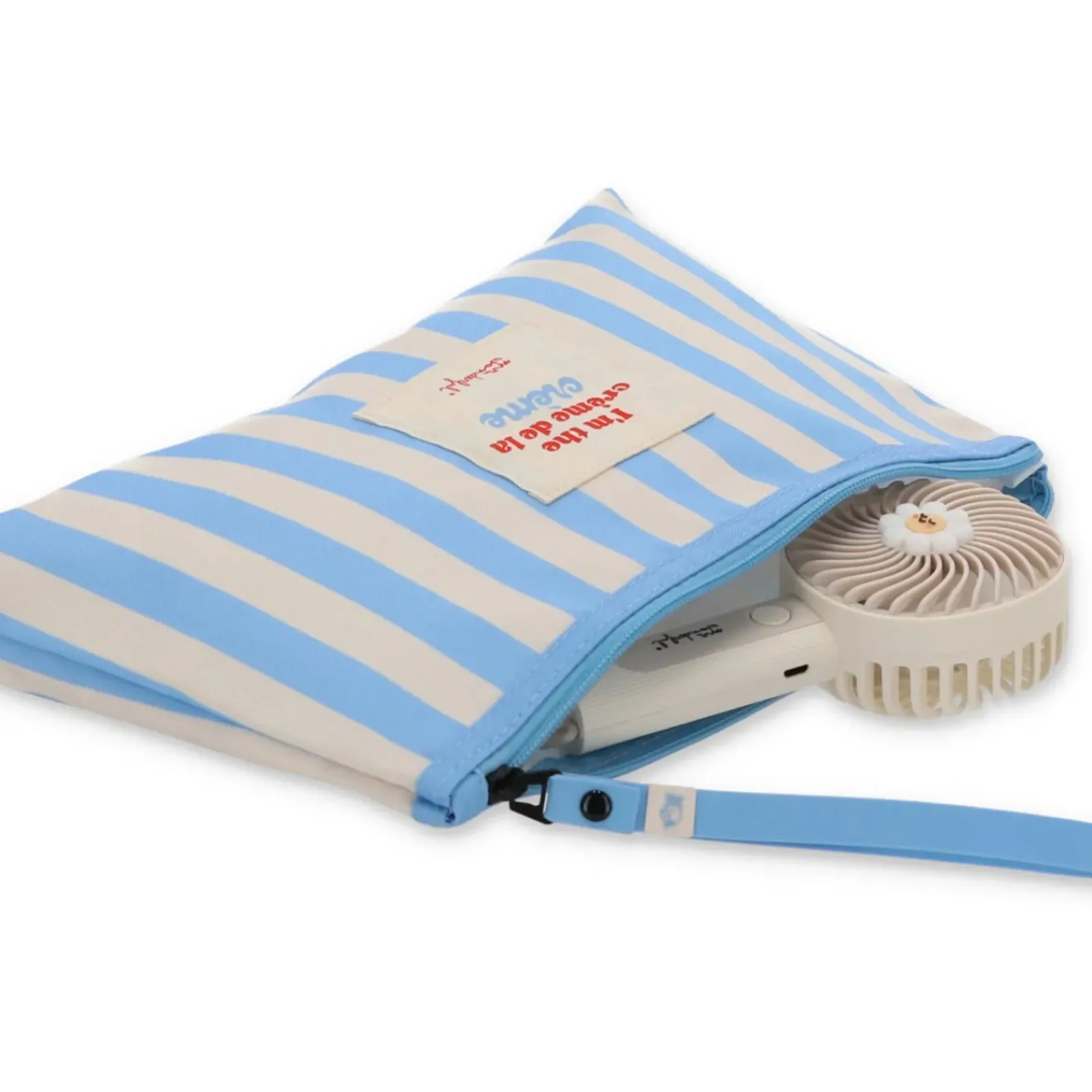 New Mr Wonderfull Nécessaire Riscas Azul Bege - I'M Crème