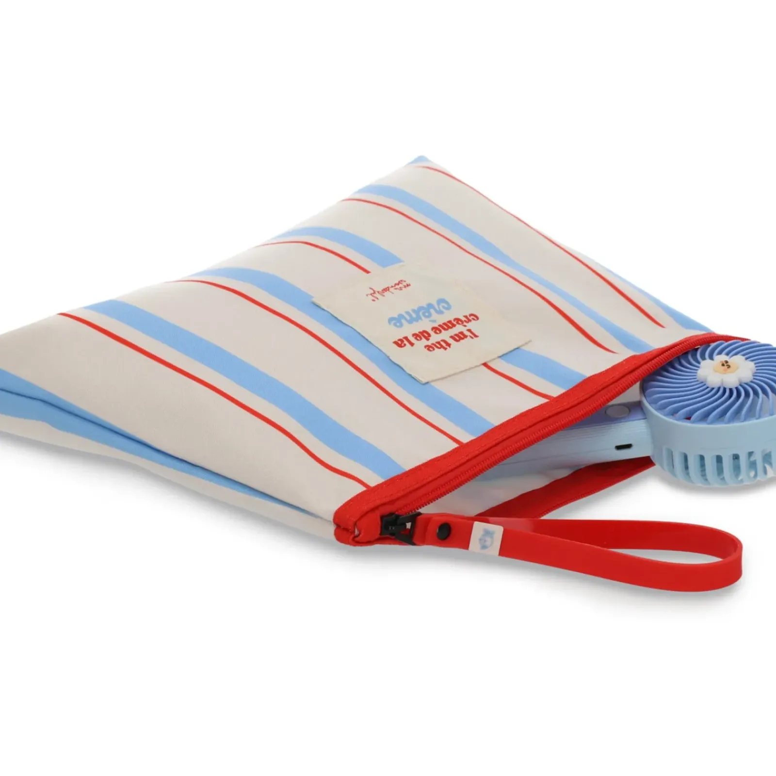 Mr Wonderfull Bolsas E Necessaires > Nécessaire Riscas Azul Vermelho Bege