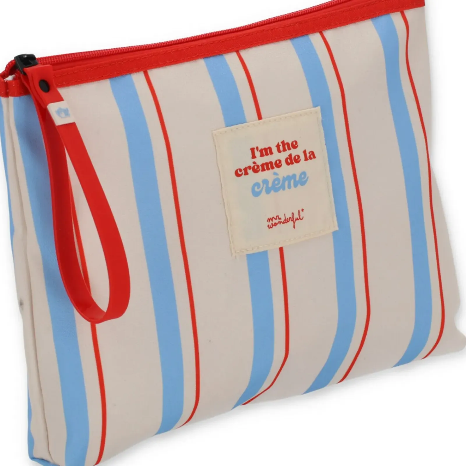Mr Wonderfull Bolsas E Necessaires > Nécessaire Riscas Azul Vermelho Bege