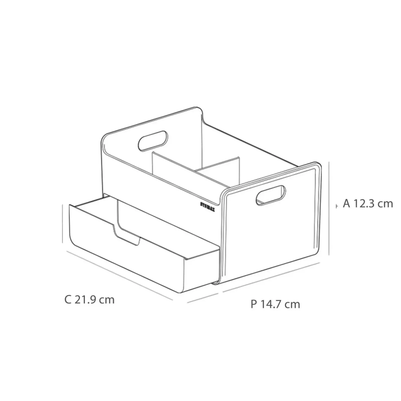 Outlet Litem Organizador Secretária Combo Desk Azul Sysmax
