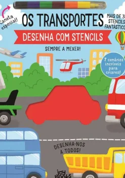 New Joybooks Os Transportes de Amanda Lott - Desenha com Stencils Sempre a Mexer!