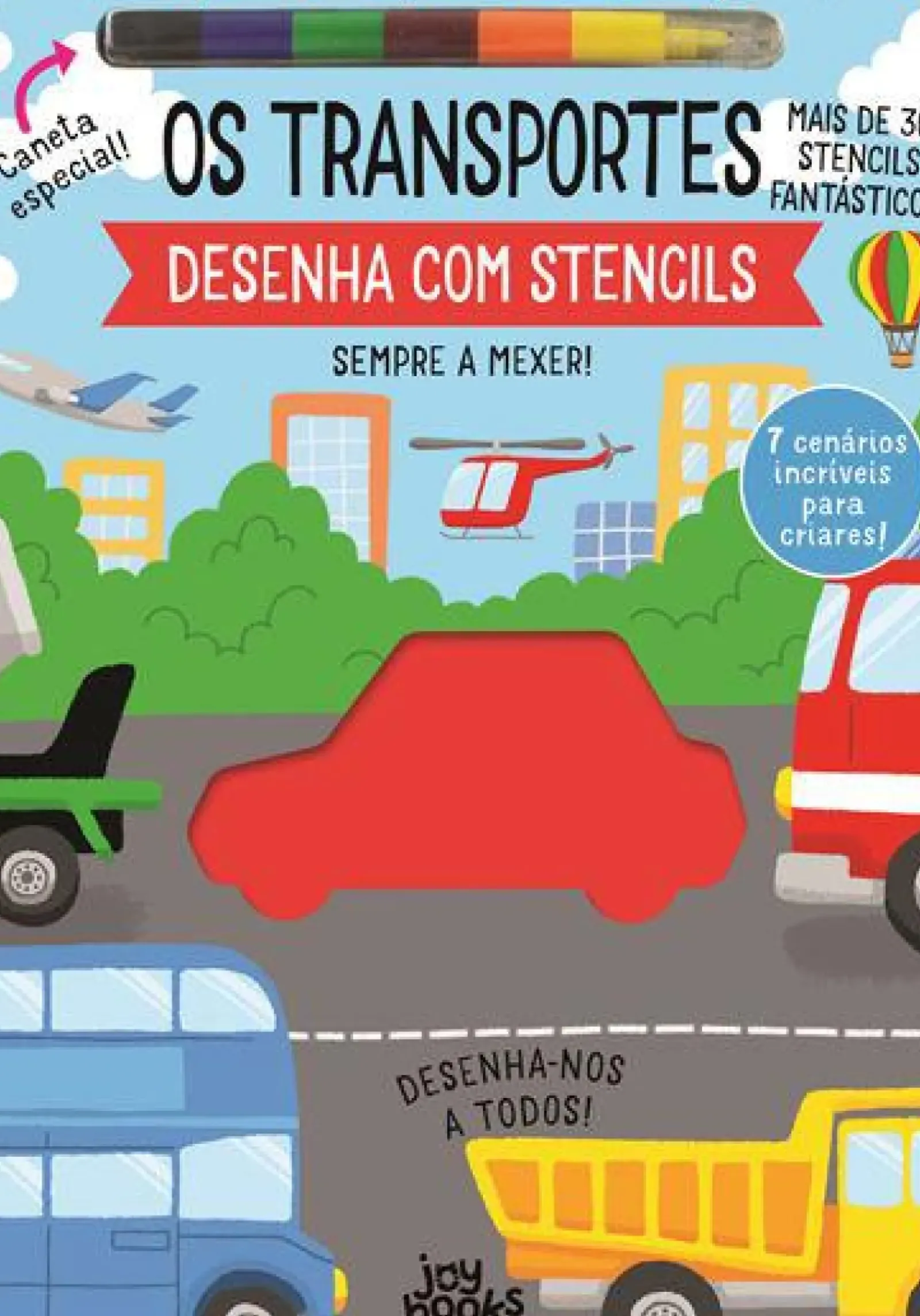 New Joybooks Os Transportes de Amanda Lott - Desenha com Stencils Sempre a Mexer!