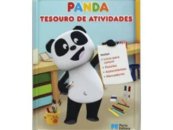 Best Porto Editora Panda - Tesouro de Atividades - Caixa com Livro para Colorir, 4 Marcadores, Mais de 20 Autocolantes e Puzzles