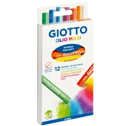 Giotto Guaches E Aguarelas > Pastel Óleo Maxi 12 Unidades