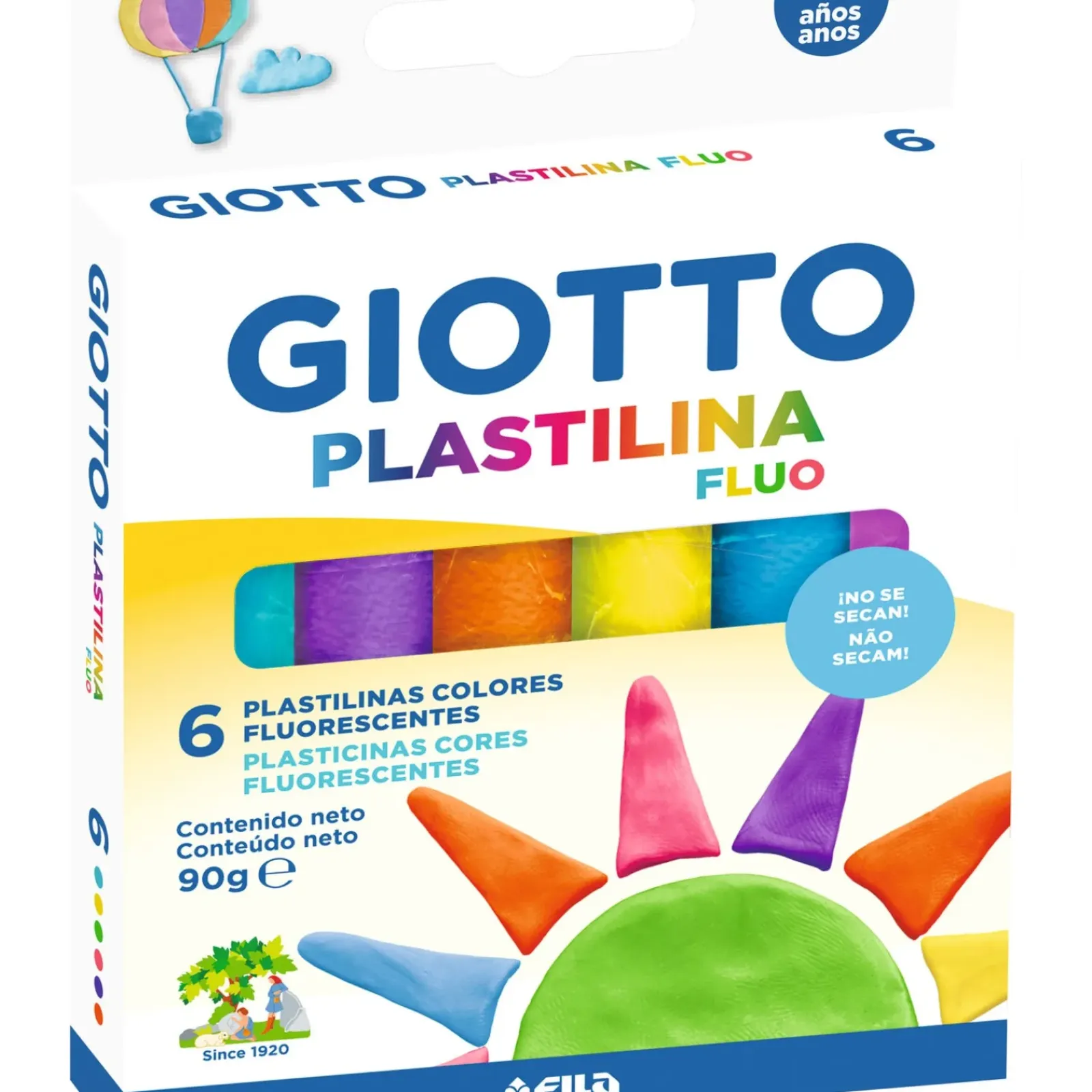 Giotto Plasticinas E Pastas De Modelar > Plasticina Cores Fluor 6X15G