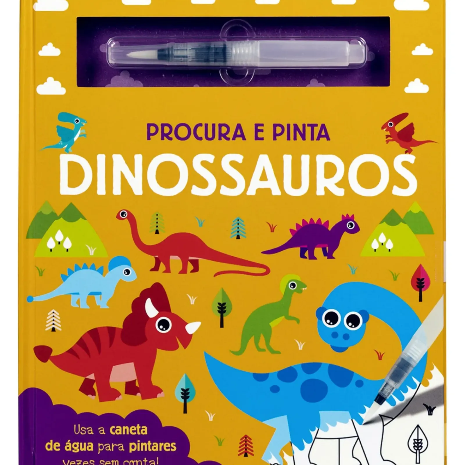 Online Porto Editora Procura e Pinta Dinossauros - Livro com Caneta de Água