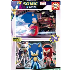 Educa Puzzles > Puzzle 2X100 Peças Sonic Prime Neon