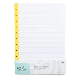 Talia Cadernos De Disco|Pastas De Arquivo E Recargas > Recarga para Caderno Smart A4 Pautado 50 Folhas Banda Cor
