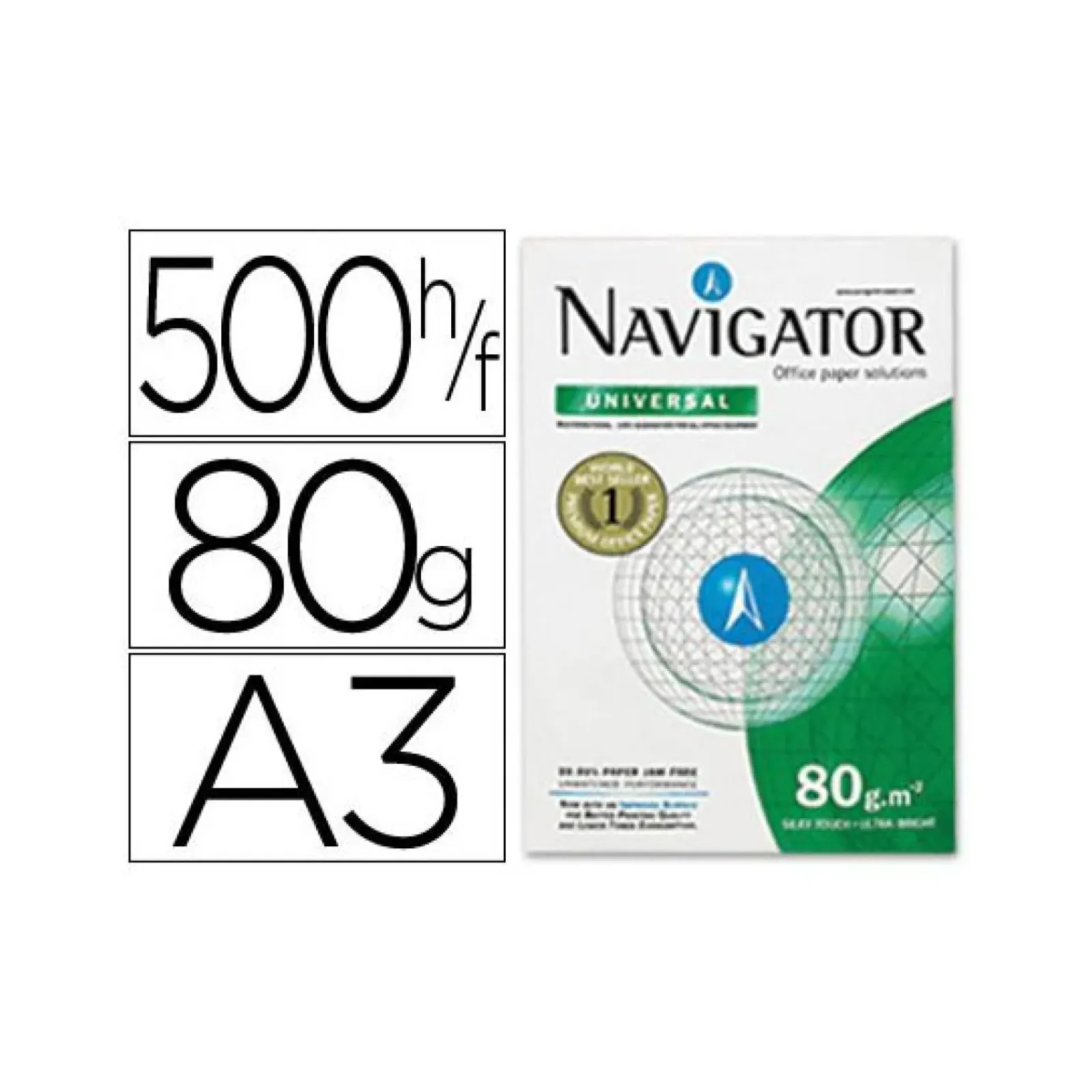 Navigator Papel De Impressão > Resma Papel Impressão A3 80G 500F
