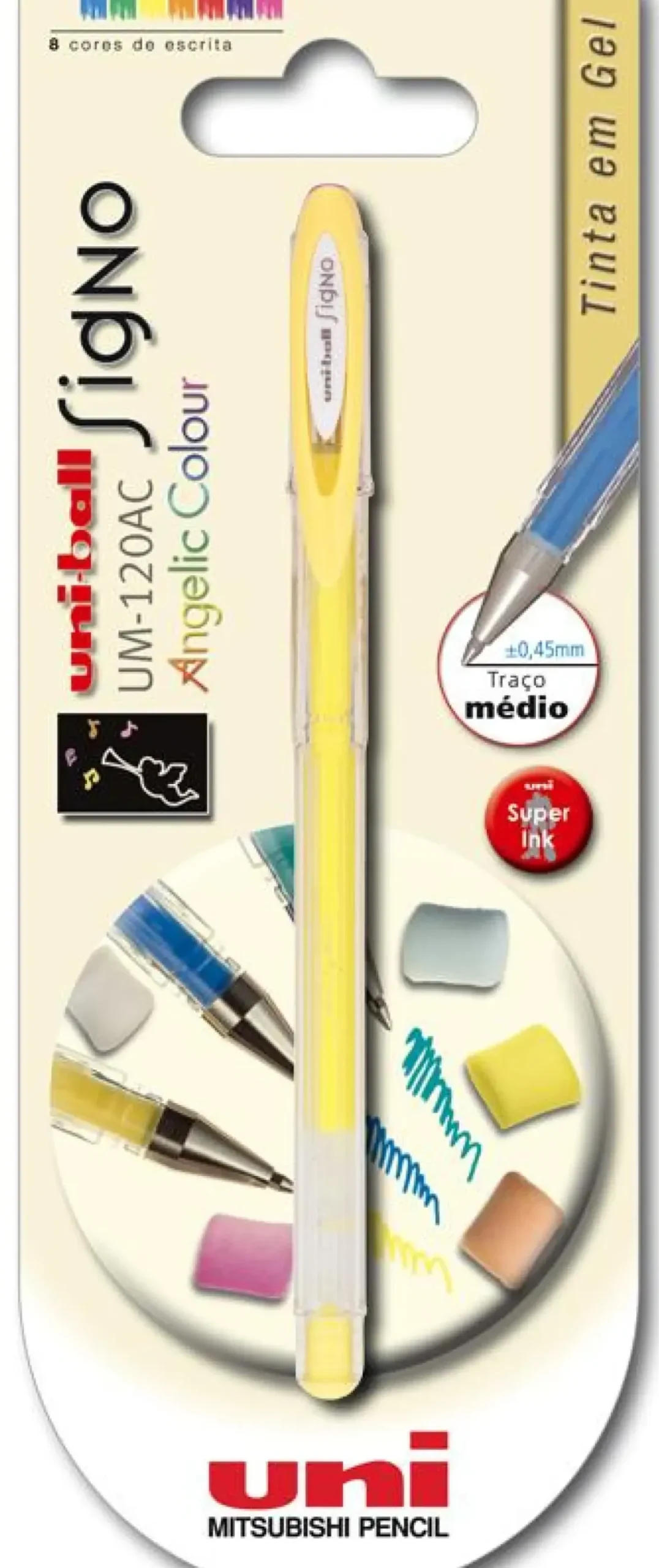 New Uni Roller de Tinta Gel (várias cores)