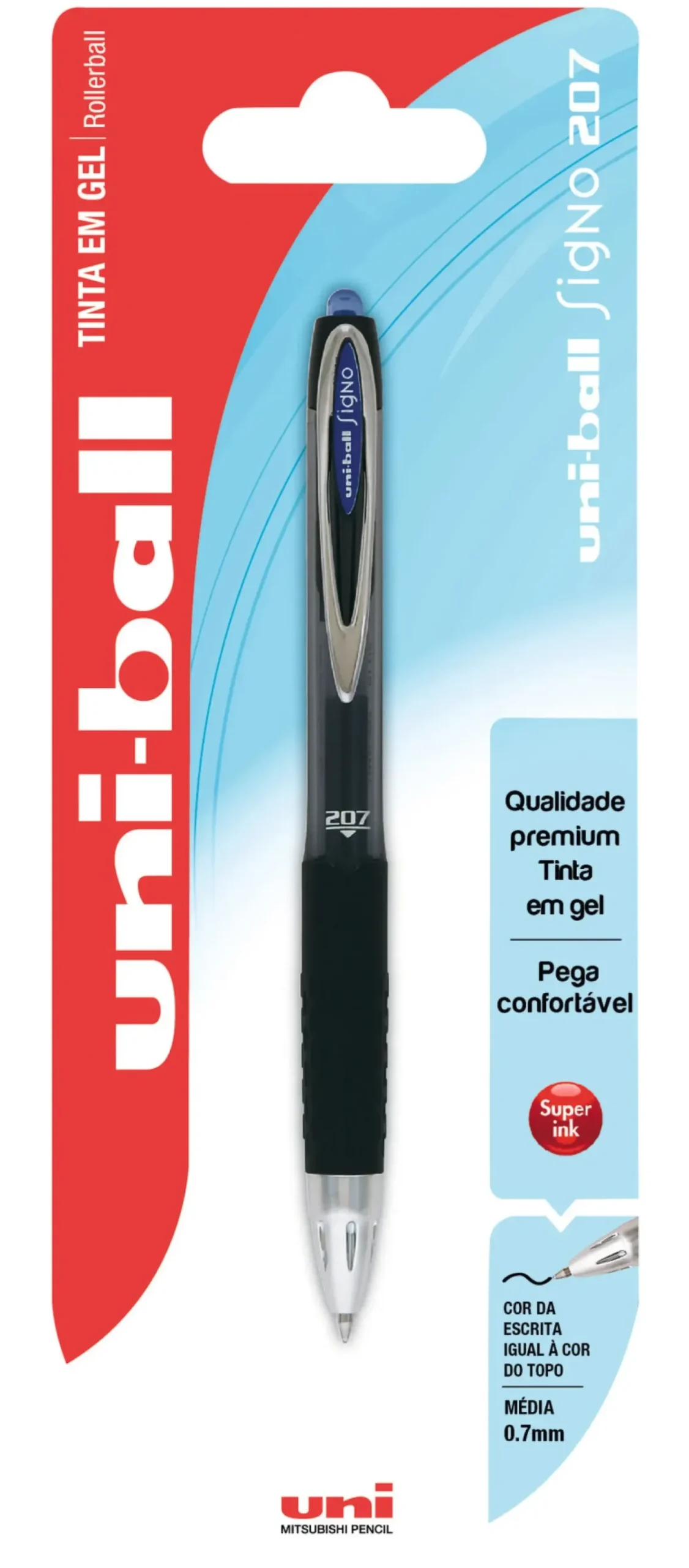 Uni Canetas E Esferográficas|Escrita > Roller Retráctil Signo de Tinta Gel Azul
