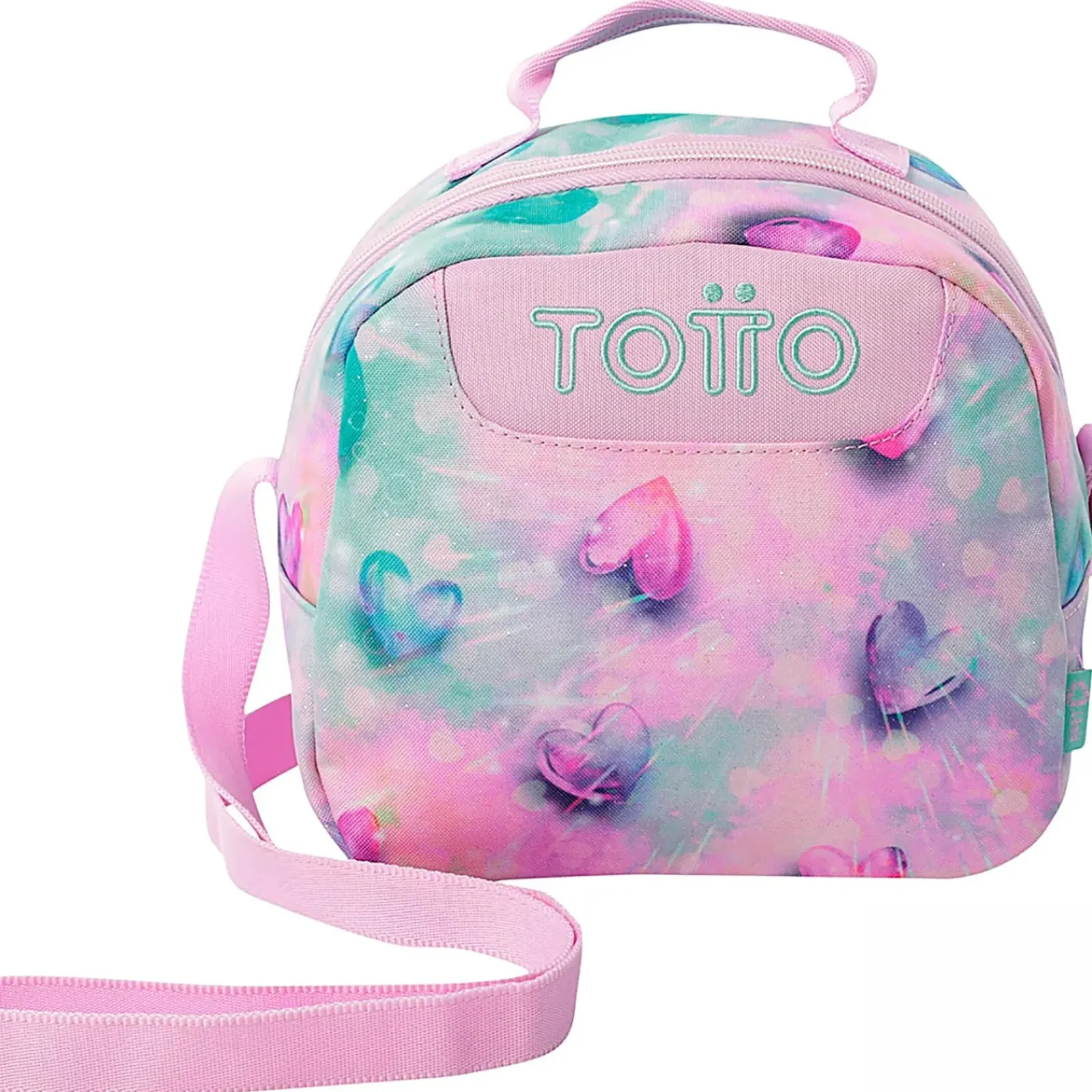 Hot Totto Saco Lanche Corações Glitter