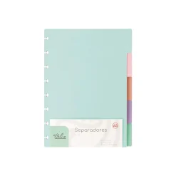 Talia Cadernos De Disco|Separadores E Micas > Separadores A5 para Caderno Smart com 5 Divisórias Pastel