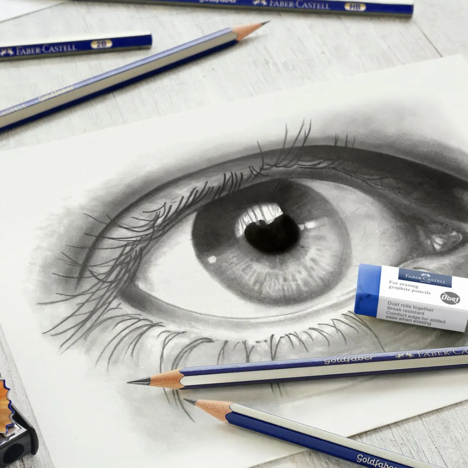 Faber Castell Lápis E Lapiseiras|Escrita > Set de Desenho com 6 Lápis, Borracha e Afia