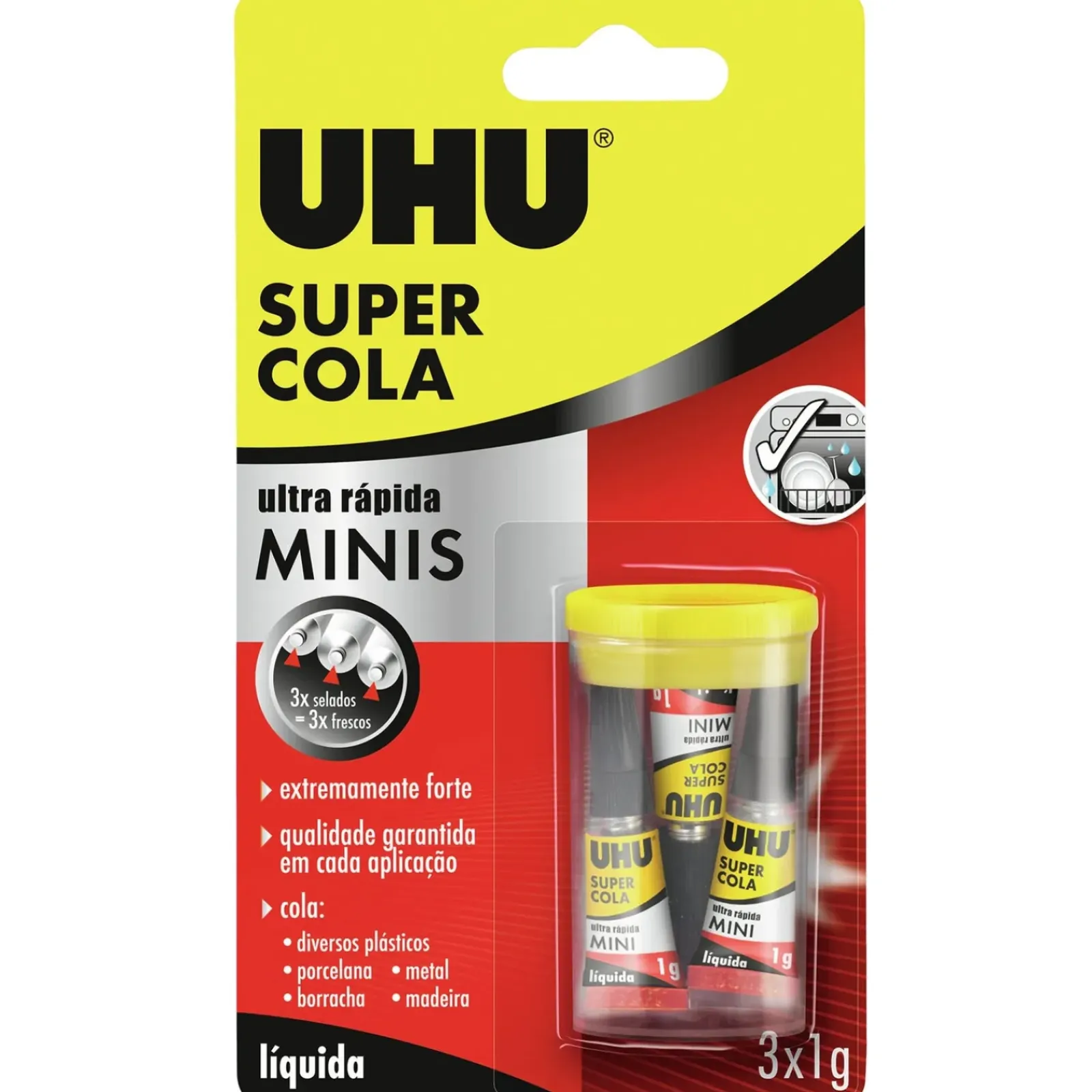 Uhu Colas E Fita-Colas > Super Cola Líquida Mini 3 x 1g