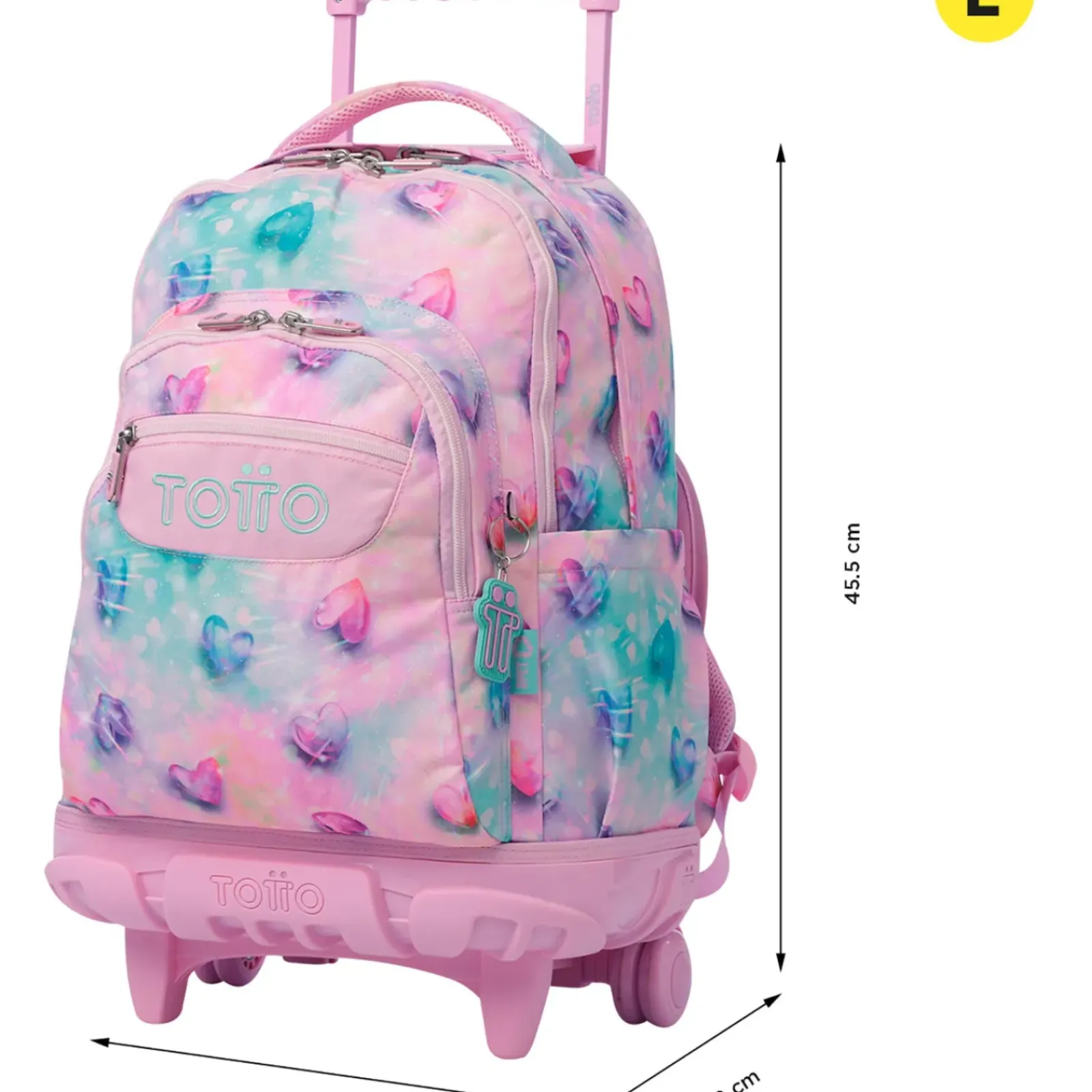 Clearance Totto Trolley Corações Glitter