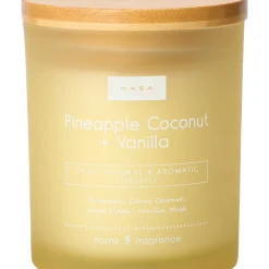 Kasa Velas E Difusores > Vela Copo Amarelo Tampa Madeira