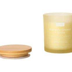 Kasa Velas E Difusores > Vela Copo Amarelo Tampa Madeira